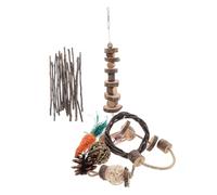 NOLITOY Set de Jouets à Mâcher pour Petits Animaux Bois Naturel Accessoires Durables pour Hamster Lapin Cochon Entretien des Dents et Activité Cage