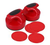 NOLITOY Set de Poussoirs Mini Air Hockey avec Rondelles Rouges Accessoires Durables et Sécurisés pour Table Air Hockey Jeu Facile à Utiliser et Sûr pour Niveaux