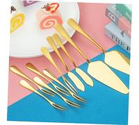 NOLITOY Set Ustensiles Pâtisserie Doré à Gâteau Fourchettes Fruits Couteaux à Beurre Spatule et Coupe Pâtisserie pour Mariage et Fête