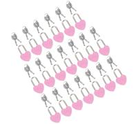 NOLITOY Sets de Mini-cadenas en Alliage Forme de Cœur Lot de 20 avec Clé, Petit Verrou Métallique Taille Compacte pour Boîte de Rangement, Décoration et Voyage