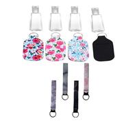 NOLITOY Sets de Porte-clés Faciles à Attacher avec Flacons Vides Rechargeables de 30ml Lot de 4 en Néoprène Paquet de Sport la Poussette, pour Savonnette Liquide