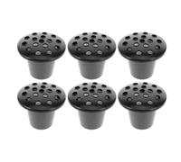 NOLITOY Support à Fleurs Funéraires en Plastique Noir avec 16 Trous, Lot de 6 Pièces, Socle Lotus Résistant aux Intempéries, pour Décoration de Tombe et Usages Commémoratifs