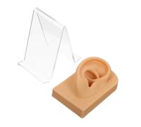 NOLITOY Support Boucles Oreilles Silicone Flexible Modèle Oreille De Bureau Résistant à Usure Pour Pratique De Percing Et Présentation Bijoux Droite Avec Support Acrylique
