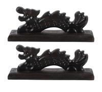 NOLITOY Support pour Pinceaux D'écriture en Bois de Style Chinois Créatif, Porte-pinceaux Dragon Noir Exquis pour Calligraphie, Lot de 2 Pièces pour Écoles et Ateliers