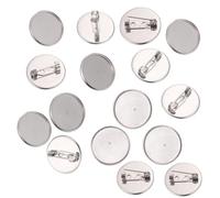 NOLITOY Supports de Broches à Monter Soi-même 30 Mm, Base de Broche en Acier Inoxydable, 20 Pièces, Accessoires DIY pour Création de Bijoux, Broches Femme pour Vêtements et Chapeaux