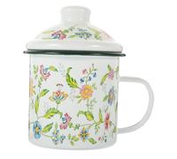 NOLITOY Tasse Émaillée Épaisse 500 Ml en Métal Couvercle, Mug à Café Rétro en Émail Blanc, Gobelet Pratique pour Maison et Bureau, Tasse à Thé Multifonctionnelle
