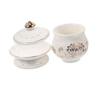 NOLITOY Tasse en porcelaine Lotus Sacré Bol d'Eau Bouddhiste Décor Rituel avec Plateau et Couvercle Résistant et Élégant pour Cérémonies Spirituelles