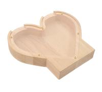 NOLITOY Tirelire Bois Forme de Cœur Transparente Tirelire Cadeau Originale pour Garçon Fille Boîte Économies Sécurisée pour Anniversaire et Décoration Maison