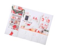NOLITOY Toile de Fond Photo 3D Noël la Cuisine en Tissu Décor Mural Festif pour Studio Photo et Fêtes, Support Arrière-Plan Photobooth Thème Noël Ambiance Chaleureuse, Dimensions Standard