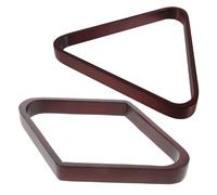 NOLITOY Triangle et Cadre en Bois Massif Rouge Profond, Râtelier pour Billard 9 Boules, Support Triangulaire et Forme Diamant, Accessoires de Salle de Jeux, Lot de 2 Pièces