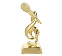 NOLITOY Trophée du Microphone d'or en Résine pour Garçon et Filles Note de Musique, Symbole d'honneur et Encouragement, pour Concours de Chant et Animation en Classe