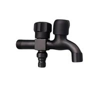 NOLITOY Vannes D'arrêt D'angle Multifonction 3 Voies en Alliage de Zinc Noir, Robinet D'arrêt Solide pour Machine à Laver et Lave-vaisselle, Usage Double