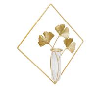 NOLITOY Vase Mural Hydroponique en Fer Et Verre Doré Suspendu pour Décoration De Salon Murale Vase Décoratif Mural Créatif Élégant Et Moderne