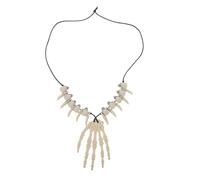 NOLITOY Vintage Skull Necklace Lightweight Plastic Skeleton Hand Pendant Choker For Halloween Cosplay And Day Of The Dead Costume Accessory