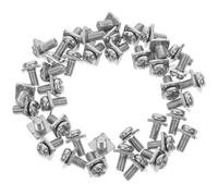 NOLITOY Vis de Bornier M5x10 Mm en Acier au Carbone Nickelé avec Rondelle Carrée, Lot de 40 Set de Pièces, Connecteur à Bornes à Vis pour Installations Électriques, Usage Industriel