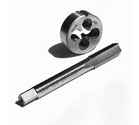 Nologo 2PCS / Pair HSS BSF 3/8-20 Flûte Droite Machine Taps Droite Pipe à la Main Tap and Die for Metal Steel Threading Travail