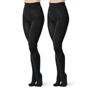 NOLOGO KATIACALZE Collants Thermiques pour Femme en Polaire 300 Deniers Alaska - Leggings Thermiques pour Femme avec Pied, Noir 2 Pcs, Taille S-M