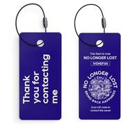 NoLongerLost Porte-Clés Intelligent avec QR Code | Étiquette Rectangulaire Teslin pour Clés & Sacs | Accessoires de Voyage Sécurisés | 5,3 × 2,5 cm