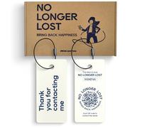 NoLongerLost Porte-Clés Intelligent avec QR Code | Étiquette Rectangulaire Teslin pour Clés & Sacs | Accessoires de Voyage Sécurisés | 5,3 × 2,5 cm