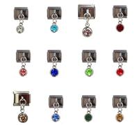 NOLOWY Lot de 12 breloques italiennes en acier inoxydable pour la fabrication de bracelets