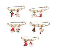 NOLOWY Lot de 5 épingles de serrage pour ceinture de Noël, pantalons, châles, pulls, robes