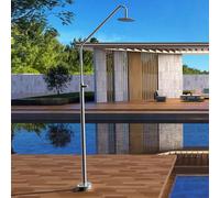 NOLUXA Imex S.316 Douche de piscine extérieure en acier avec pommeau rond 250 mm Série Colorado Noir mat