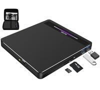 NOLYTH Lecteur de CD DVD Externe USB C et USB 3.0 Graveur de CD Portable Lecteur DVD avec SD/TF et 2 Ports USB, lecteurs de Disque Optique pour Ordinateur Portable PC Mac MacBook Pro/Air Windows 11/1