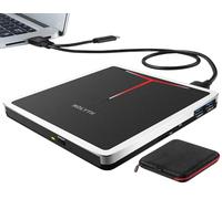 NOLYTH Lecteur DVD Externe USB 3.0/USB C Lecteur CD Externe Portable Lecteur Graveur CD DVD Externe pour PC Windows 11 Mac Lenovo HP