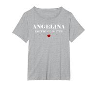 Nom Angelina édition limitée Humour prénom Angelina T-Shirt, Femme Grandes Tailles, Gris Chiné, 5X