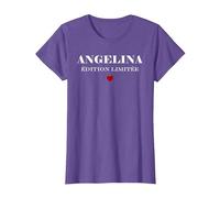 Nom Angelina édition limitée Humour prénom Angelina T-Shirt, Femme, Violet Chiné, L
