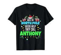 Nom Anthony de Noël au Pôle Nord T-Shirt Graphique avec Valeur