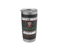 Nom Benjamin de Noël amusant Benjamin préféré du Père Noël Gobelet isotherme en acier inoxydable double paroi