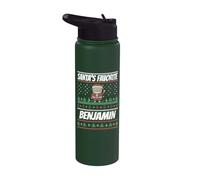 Nom Benjamin de Noël amusant Benjamin préféré du Père Noël Stainless Steel Insulated Water Bottle
