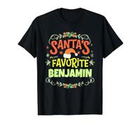 Nom Benjamin préféré du Père Noël Benjamin T-Shirt Graphique avec Valeur, Homme, Noir, S