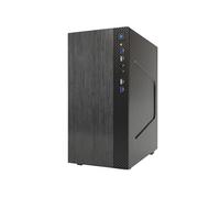 Itek SMALLCOM-B Boîtier Mini Tower, mATX, 2 Ports USB 3, 2 Ports USB 2, brossé, Noir