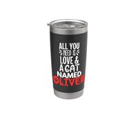 Nom de chat Oliver Design - All You Need is Love! Gobelet isotherme en acier inoxydable double paroi