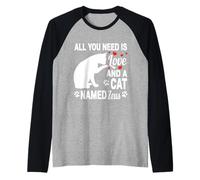 Nom de Chat personnalisé Zeus Mignon Chaton Amoureux des Animaux de Compagnie Manche Raglan