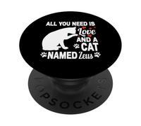 Nom de Chat personnalisé Zeus Mignon Chaton Amoureux des Animaux de Compagnie PopSockets PopGrip Adhésif