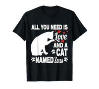 Nom de Chat personnalisé Zeus Mignon Chaton Amoureux des Animaux T-Shirt