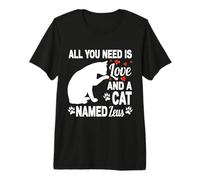 Nom de Chat personnalisé Zeus Mignon Chaton Amoureux des Animaux T-Shirt Haut de Gamme