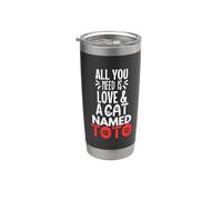 Nom de chat Toto Design - All You Need is Love! Gobelet isotherme en acier inoxydable double paroi