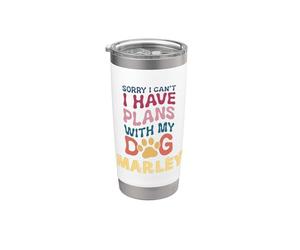 Nom de chien Marley Cadeau personnalisé Busy With My Dog Marley Gobelet isotherme en acier inoxydable double paroi
