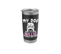 Nom de chien Millie Cadeau personnalisé My Dog Thinks Im Cool Gobelet isotherme en acier inoxydable double paroi