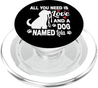 Nom de Chien personnalisé Lola Cute Dog Lover PopSockets PopGrip pour MagSafe