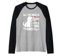 Nom de Chien personnalisé Toby Cute Dog Lover Manche Raglan