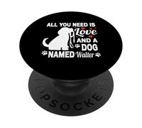 Nom de Chien personnalisé Walter Cute Dog Lover PopSockets PopGrip Adhésif