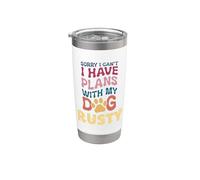 Nom de chien Rusty Cadeau personnalisé Busy With My Dog Rusty Gobelet isotherme en acier inoxydable double paroi