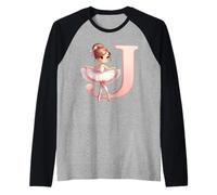 Nom de Danse de la Danseuse, première Lettre J, Girly Tutu Ballet Manche Raglan