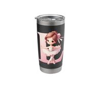 Nom de danse de la danseuse, première lettre L, Girly Tutu Ballet Gobelet isotherme en acier inoxydable double paroi