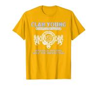 Nom de Famille Jeune écossais Clan Young T-Shirt, Homme, Doré Vif, M